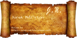 Jurek Márton névjegykártya