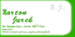 marton jurek business card
